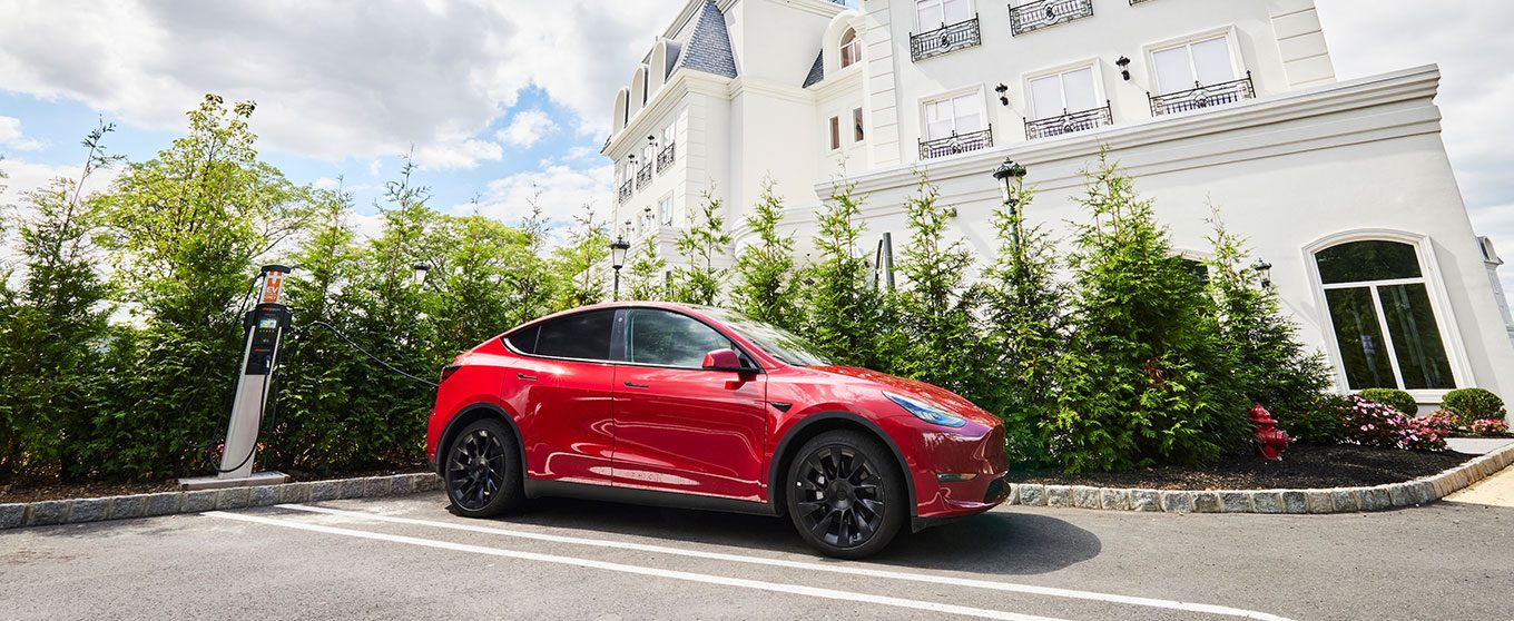 Luxury car parked at chateau grande hotel